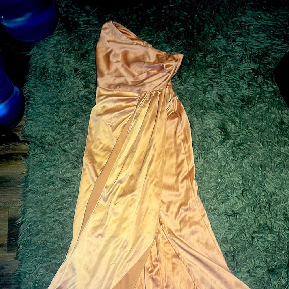 Elegant Peach Strapless Dress